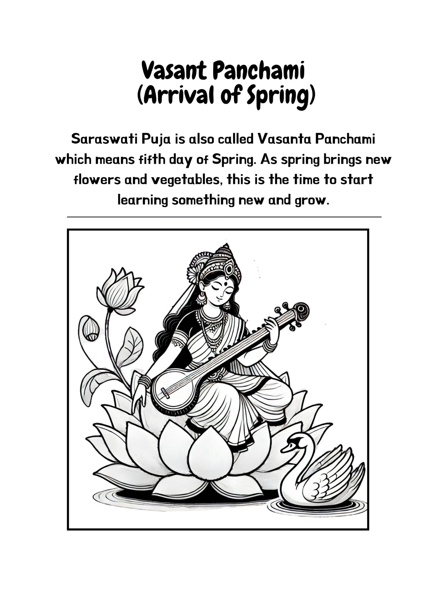 Saraswati Coloring Book