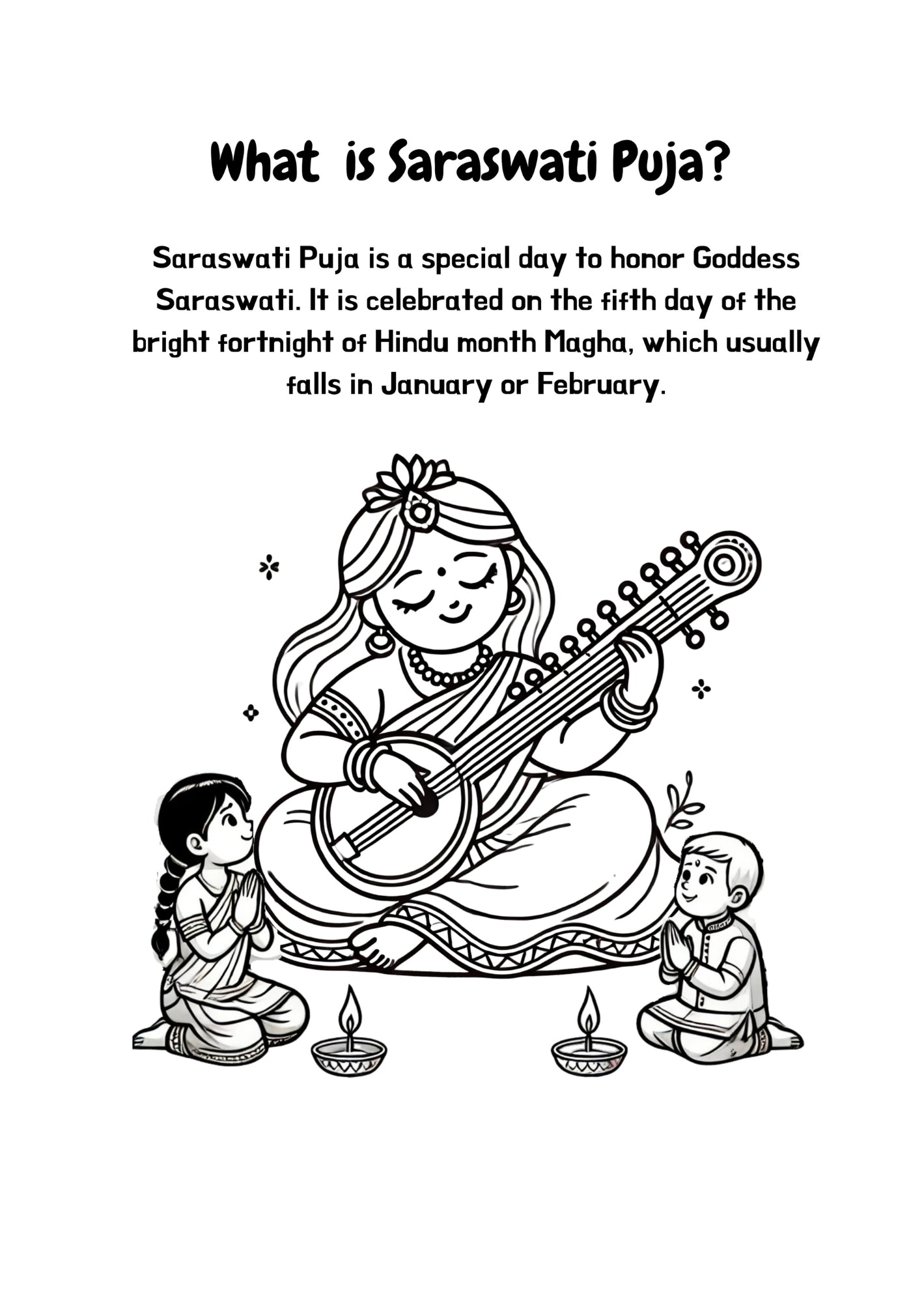 Saraswati Coloring Book